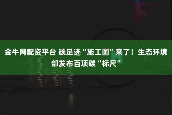 金牛网配资平台 碳足迹“施工图”来了！生态环境部发布百项碳“标尺”